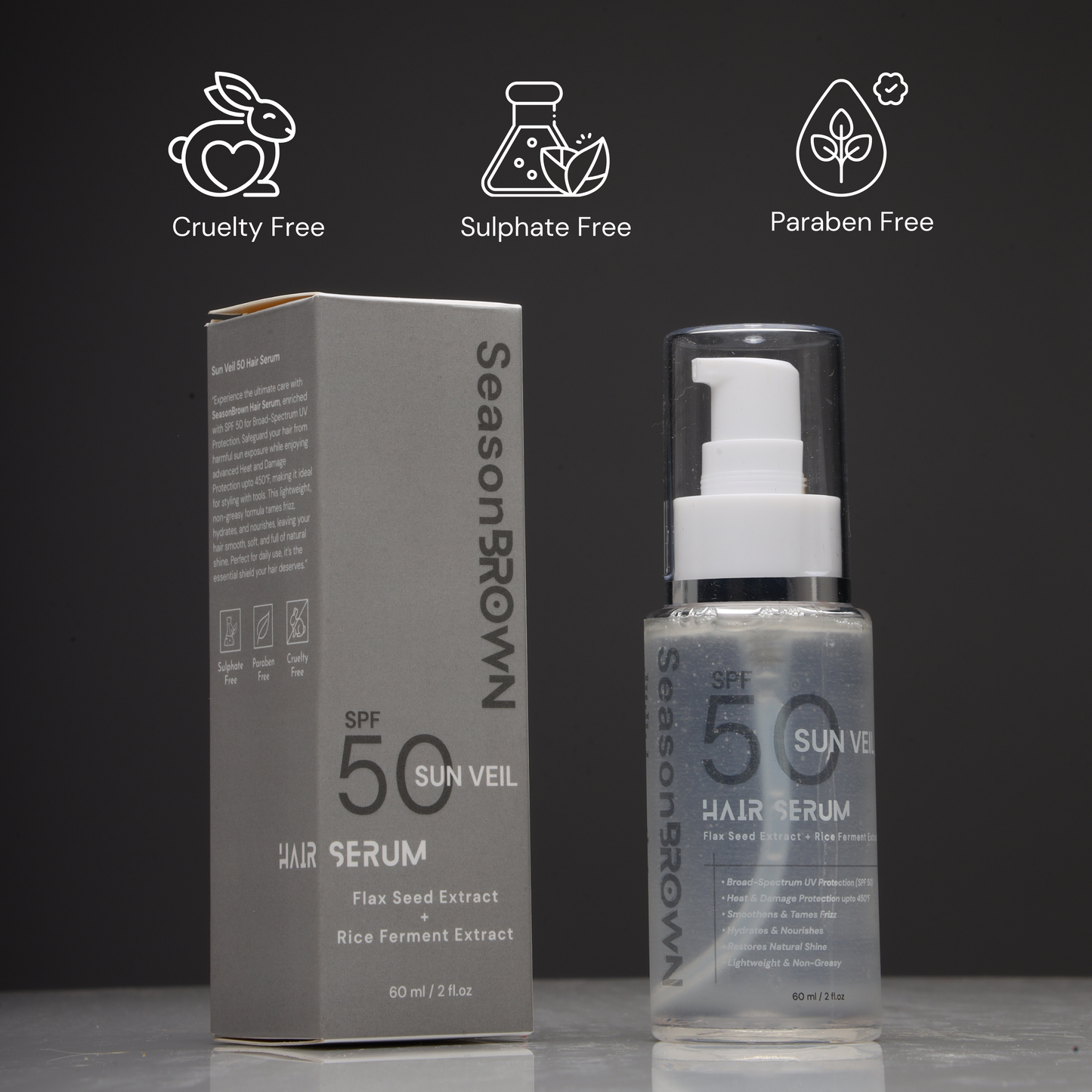 SeasonBrown Sun Veil 50 Hair Serum – Protects hair from sun damage and styling heat for smooth, healthy hair.